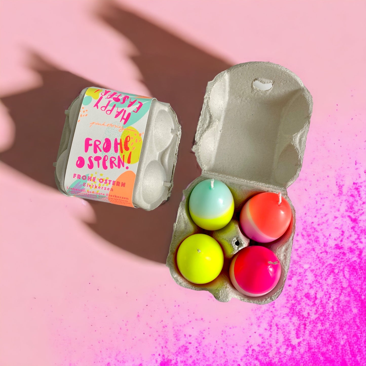 Dip Dye Eggs - Kerzen 4er Set / Geschenk Ostern