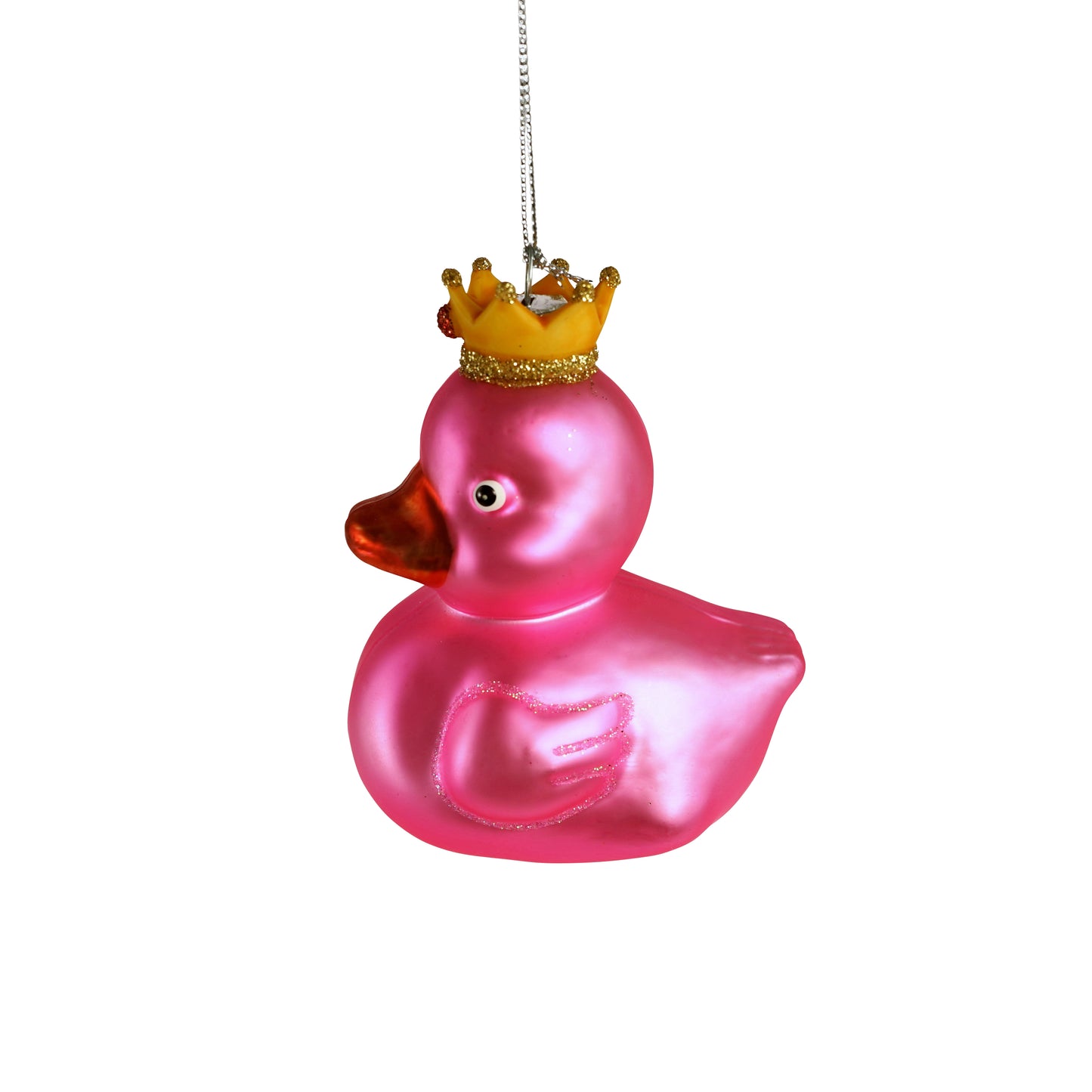 Glasanhänger Ente pink - Glas, 8x6x9 cm - Colorful X-Mas Collection