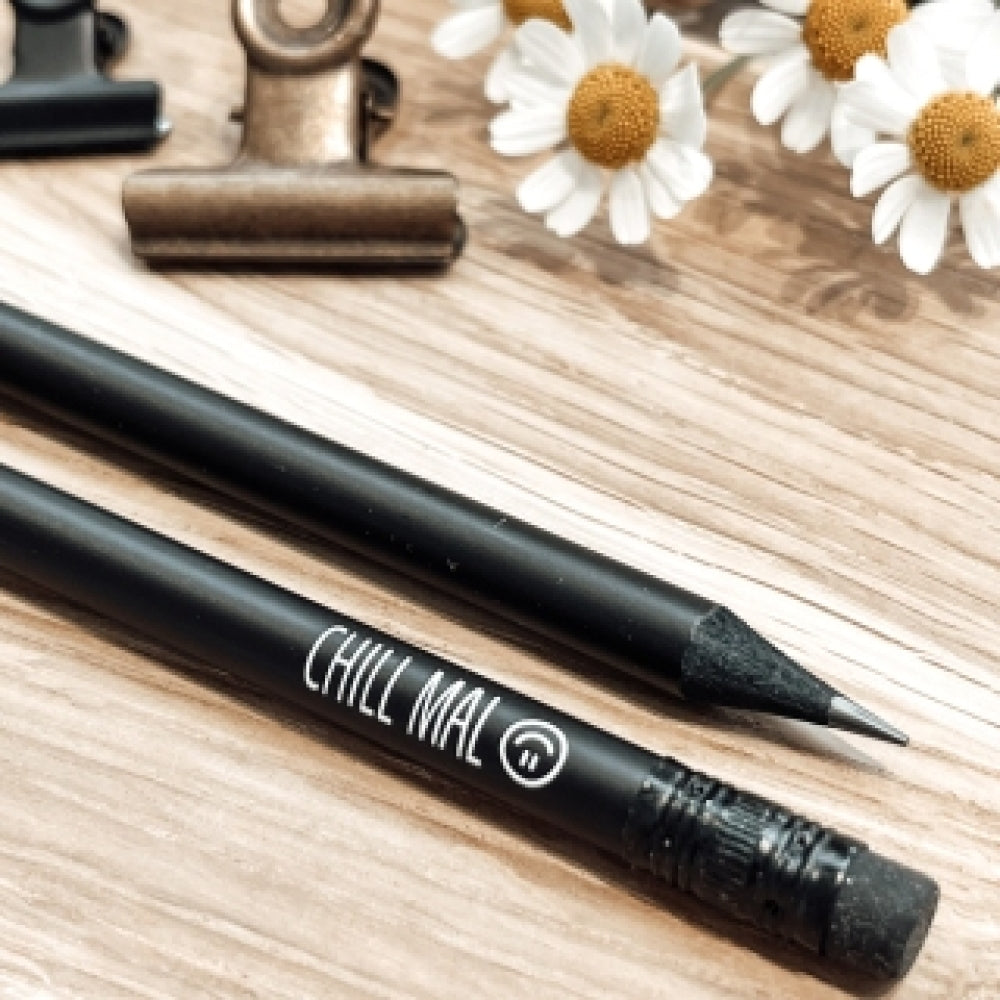 Bleistift schwarz - verschiedene Sprüche