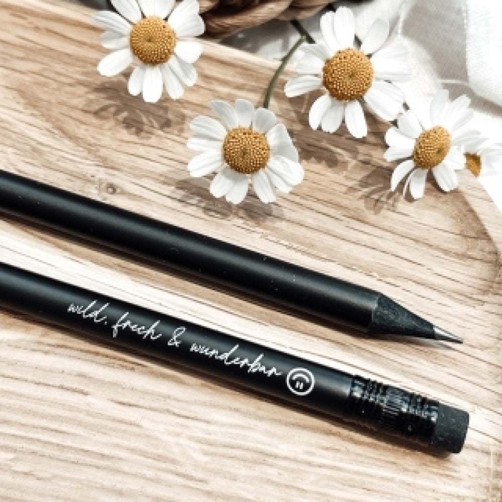 Bleistift schwarz - verschiedene Sprüche
