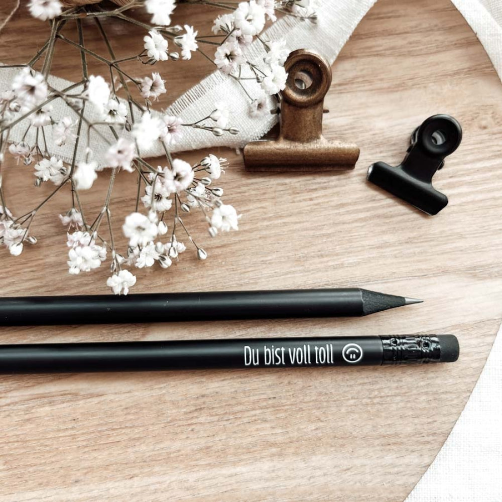 Bleistift schwarz - verschiedene Sprüche
