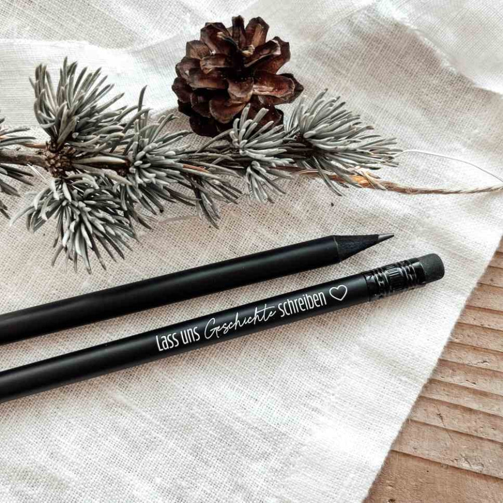Bleistift schwarz - verschiedene Sprüche