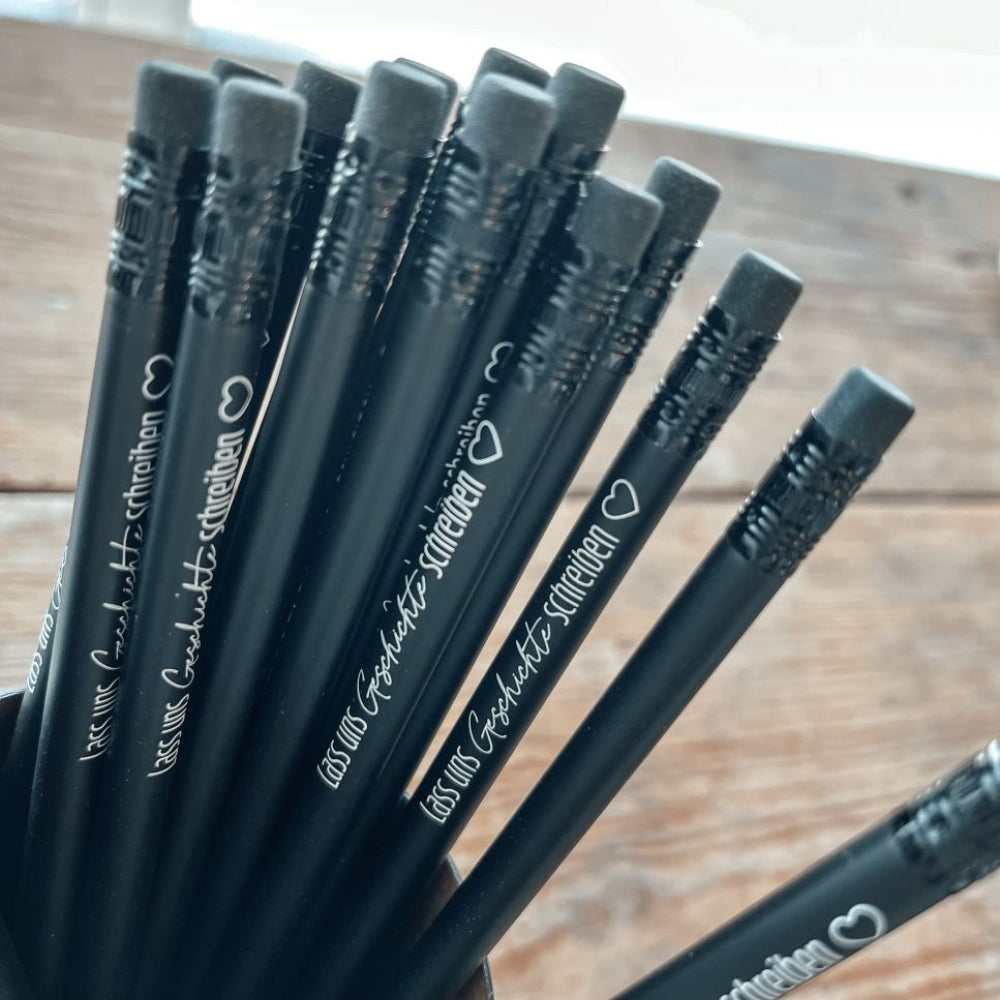 Bleistift schwarz - verschiedene Sprüche