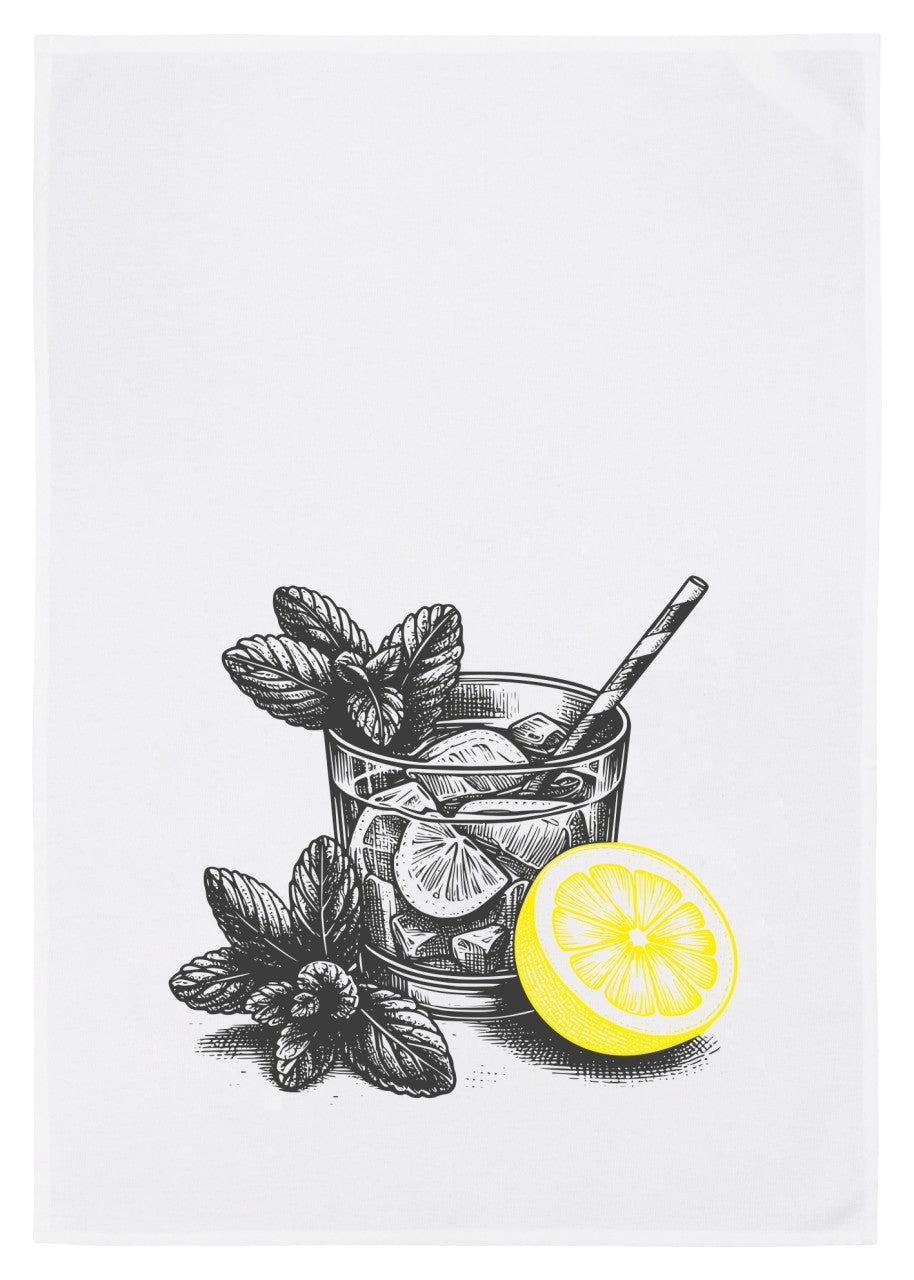 Geschirrtuch weiss, verschiedene Motive, 50x70 cm