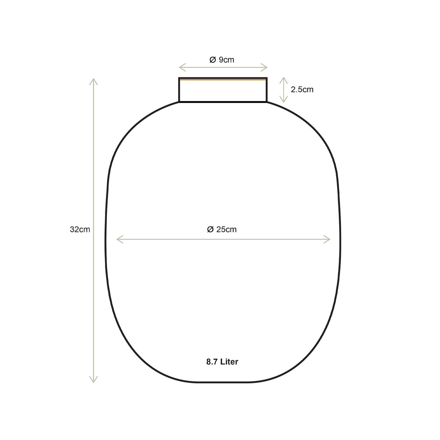 Metall Vase Stripes Grün oder Violett 32cm