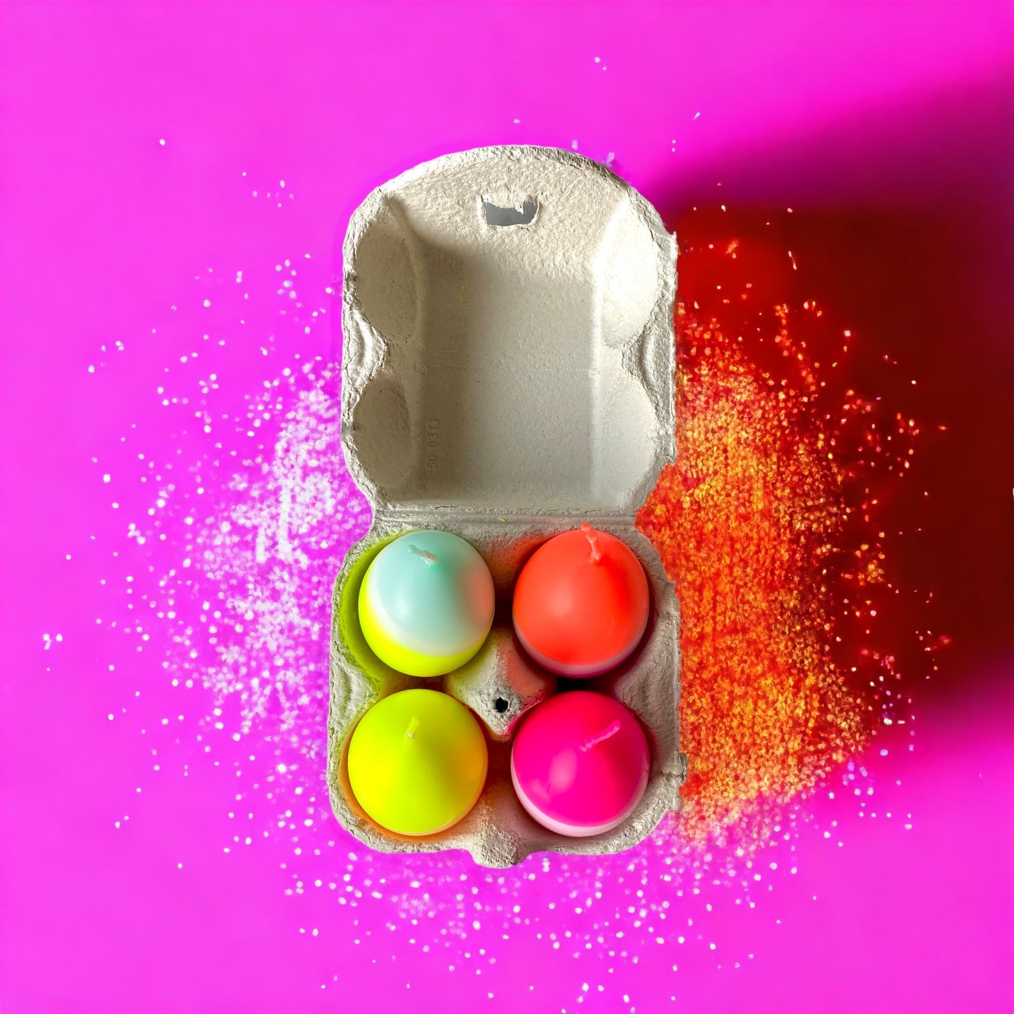 Dip Dye Eggs - Kerzen 4er Set / Geschenk Ostern