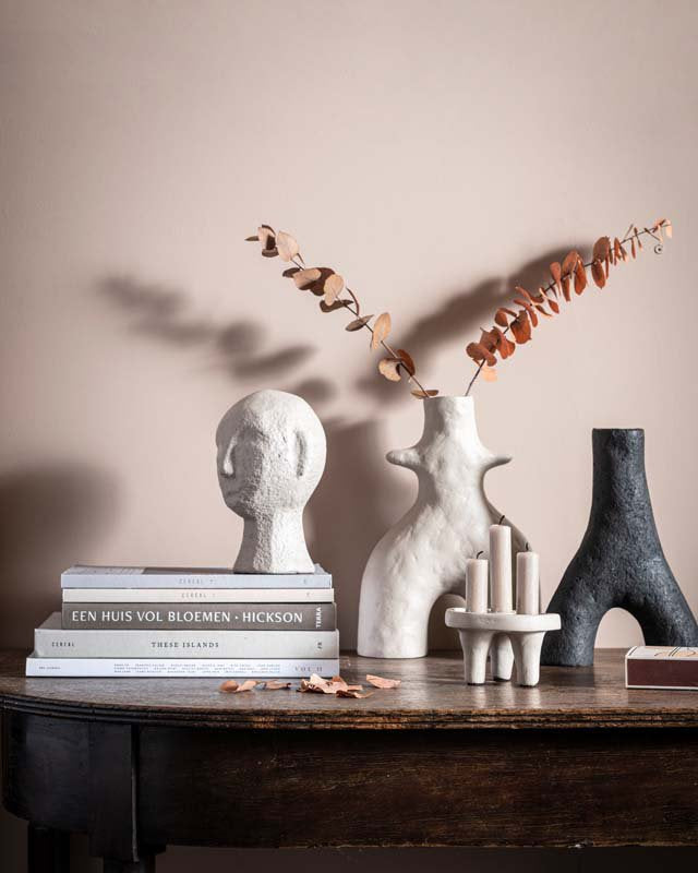 Ecomix Sculpture Head beige 13,5 x 12,5 x 20 cm