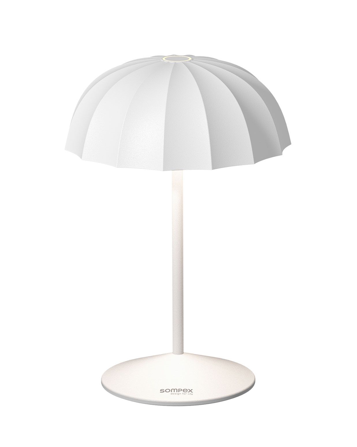 OMBRELLINO - Outdoorleuchte - Aluminium Weiß, akkubetrieben, dimmbar, 2 Lichtfarben, Ladestation