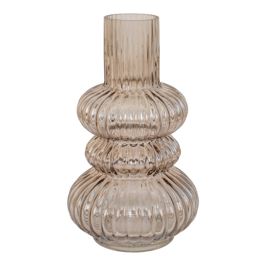 Vase aus mundgeblasenem Glas, geräuchert, Ø15x25 cm