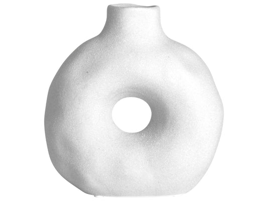 Vase skandi rund 14,2x7x15 cm weiß