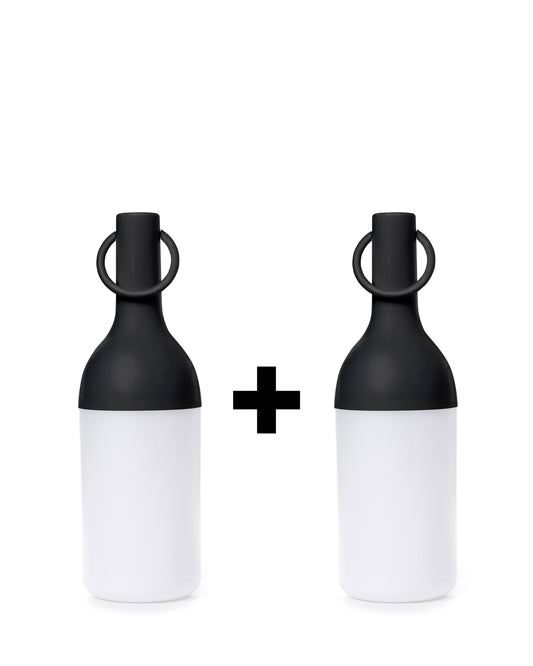 ELO Baby Doppelpack - Outdoorleuchte Kunststoff Schwarz, akkubetrieben, dimmbar, Flaschenform, 0,8W LED